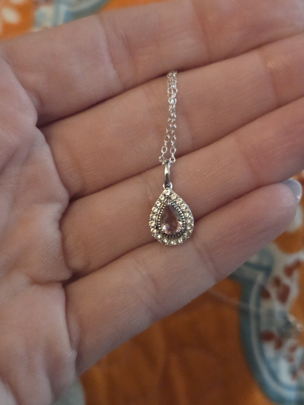 Sterling Silver Morganite Necklace